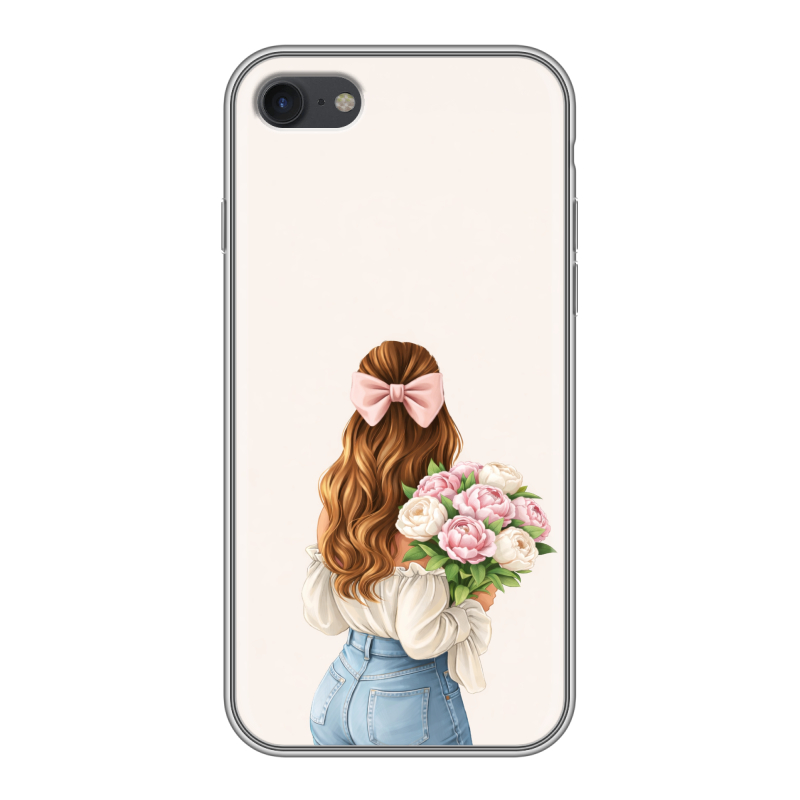 Силиконовый чехол на Iphone 7 с принтом женский Силиконовый чехол на Iphone 7 с принтом женский