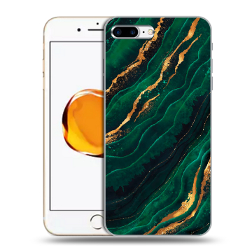 Силиконовый чехол на Iphone 7 Plus с принтом Мрамор зеленое золото Силиконовый чехол на Iphone 7 Plus с принтом Мрамор зеленое золото