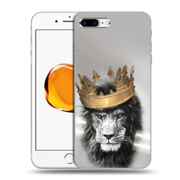 Силиконовый чехол на Iphone 7 Plus с принтом Лев с короной Силиконовый чехол на Iphone 7 Plus с принтом Лев с короной