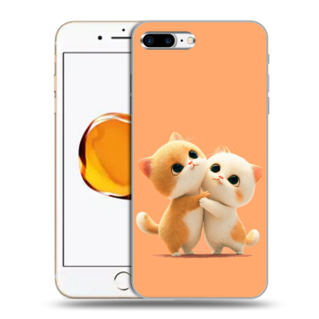 Силиконовый чехол на Iphone 7 Plus с принтом Милые котики Силиконовый чехол на Iphone 7 Plus с принтом Милые котики