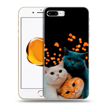 Силиконовый чехол на Iphone 7 Plus с принтом Кошки Силиконовый чехол на Iphone 7 Plus с принтом Кошки