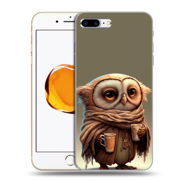 Силиконовый чехол на Iphone 7 Plus с принтом Сова Силиконовый чехол на Iphone 7 Plus с принтом Сова