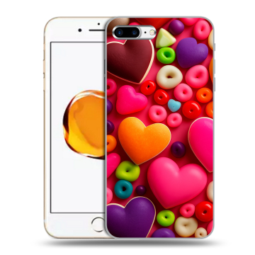 Силиконовый чехол на Iphone 7 Plus с принтом Сердечки Силиконовый чехол на Iphone 7 Plus с принтом Сердечки