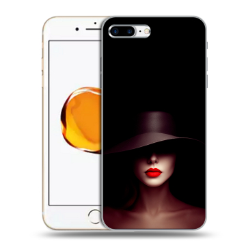 Силиконовый чехол на Iphone 7 Plus с принтом Девушка в шляпе Силиконовый чехол на Iphone 7 Plus с принтом Девушка в шляпе