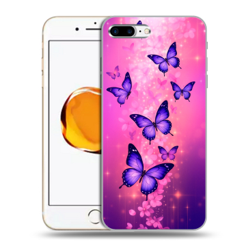 Силиконовый чехол на Iphone 7 Plus с принтом Бабочки Силиконовый чехол на Iphone 7 Plus с принтом Бабочки