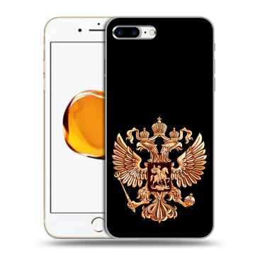 Силиконовый чехол на Iphone 7 Plus с принтом Герб России золотой Силиконовый чехол на Iphone 7 Plus с принтом Герб России золотой