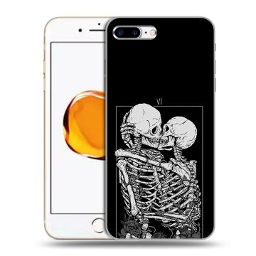 Силиконовый чехол на Iphone 7 Plus с принтом Поцелуй скелетов Силиконовый чехол на Iphone 7 Plus с принтом Поцелуй скелетов