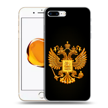 Силиконовый чехол на Iphone 7 Plus с принтом Герб России желтый Силиконовый чехол на Iphone 7 Plus с принтом Герб России желтый