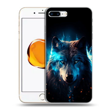 Силиконовый чехол на Iphone 7 Plus с принтом Волк ночной Силиконовый чехол на Iphone 7 Plus с принтом Волк ночной