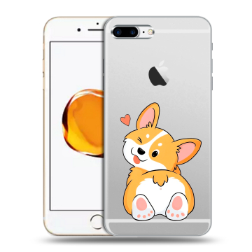 Силиконовый чехол на Iphone 7 Plus с принтом Корги Силиконовый чехол на Iphone 7 Plus с принтом Корги