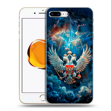 Силиконовый чехол на Iphone 7 Plus с принтом Герб флаг России Силиконовый чехол на Iphone 7 Plus с принтом Герб флаг России