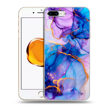 Силиконовый чехол на Iphone 7 Plus с принтом синий мрамор Силиконовый чехол на Iphone 7 Plus с принтом синий мрамор
