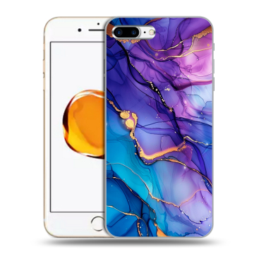 Силиконовый чехол на Iphone 7 Plus с принтом синий мрамор Силиконовый чехол на Iphone 7 Plus с принтом синий мрамор