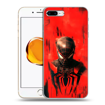 Силиконовый чехол на Iphone 7 Plus с принтом человек паук spiderman Силиконовый чехол на Iphone 7 Plus с принтом человек паук spiderman