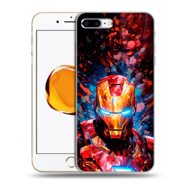 Силиконовый чехол на Iphone 7 Plus с принтом Железный человек Ironman Силиконовый чехол на Iphone 7 Plus с принтом Железный человек Ironman