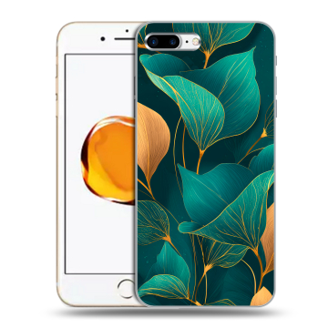Силиконовый чехол на Iphone 7 Plus с принтом Листья и золото Силиконовый чехол на Iphone 7 Plus с принтом Листья и золото