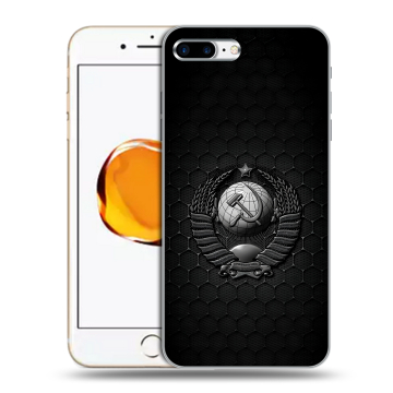 Силиконовый чехол на Iphone 7 Plus с принтом Герб Флаг СССР Силиконовый чехол на Iphone 7 Plus с принтом Герб Флаг СССР