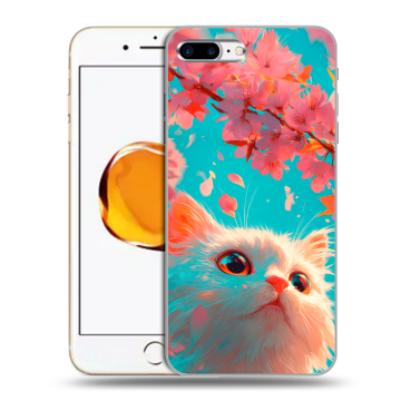 Силиконовый чехол на Iphone 7 Plus с принтом Красивый кот Силиконовый чехол на Iphone 7 Plus с принтом Красивый кот