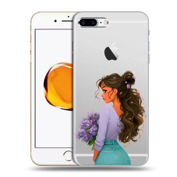 Силиконовый чехол на Iphone 7 Plus с принтом девушка цветы Силиконовый чехол на Iphone 7 Plus с принтом девушка цветы