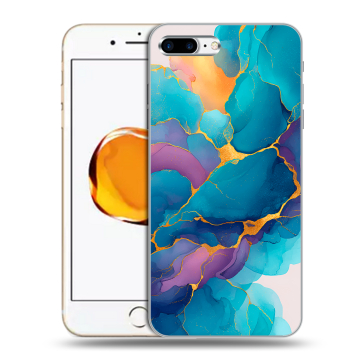 Силиконовый чехол на Iphone 7 Plus с принтом Мрамор блестки Силиконовый чехол на Iphone 7 Plus с принтом Мрамор блестки