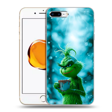 Силиконовый чехол на Iphone 7 Plus с принтом Новый год гринч Силиконовый чехол на Iphone 7 Plus с принтом Новый год гринч