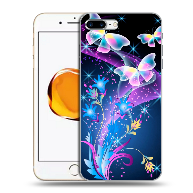 Силиконовый чехол на Iphone 7 Plus с принтом Бабочки Силиконовый чехол на Iphone 7 Plus с принтом Бабочки