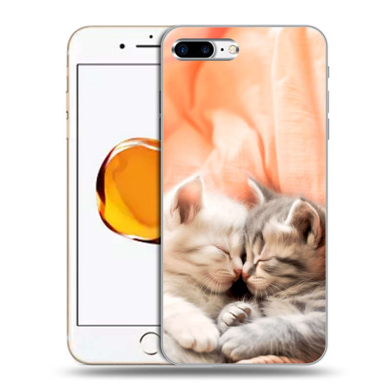 Пластиковый чехол на Iphone 7 Plus с принтом Котята Пластиковый чехол на Iphone 7 Plus с принтом Котята