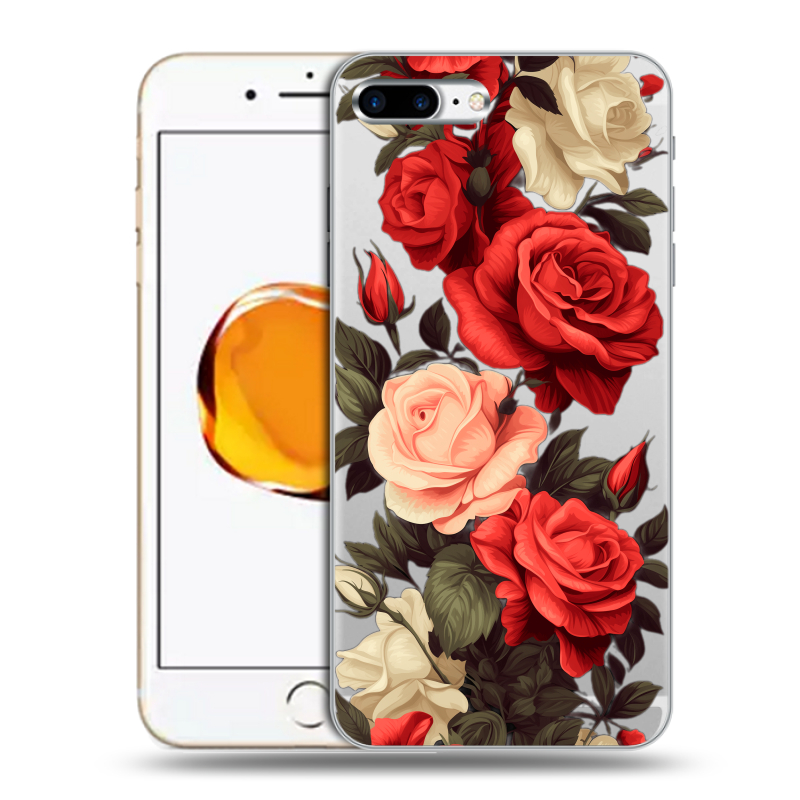 Силиконовый чехол на Iphone 7 Plus с принтом Розы Силиконовый чехол на Iphone 7 Plus с принтом Розы