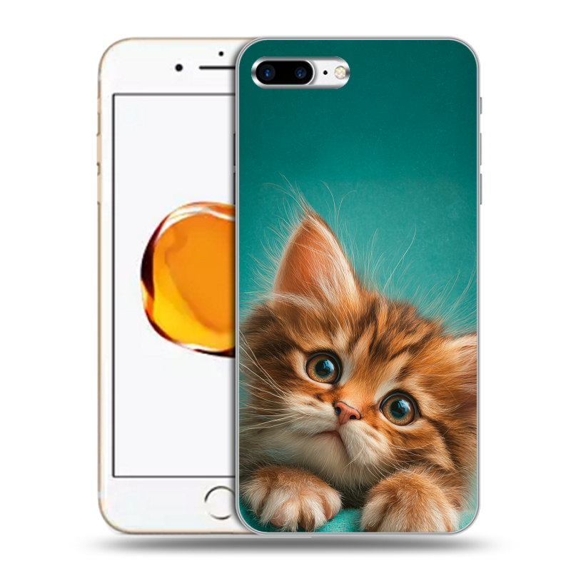 Пластиковый чехол на Iphone 7 Plus с принтом котенок Пластиковый чехол на Iphone 7 Plus с принтом котенок