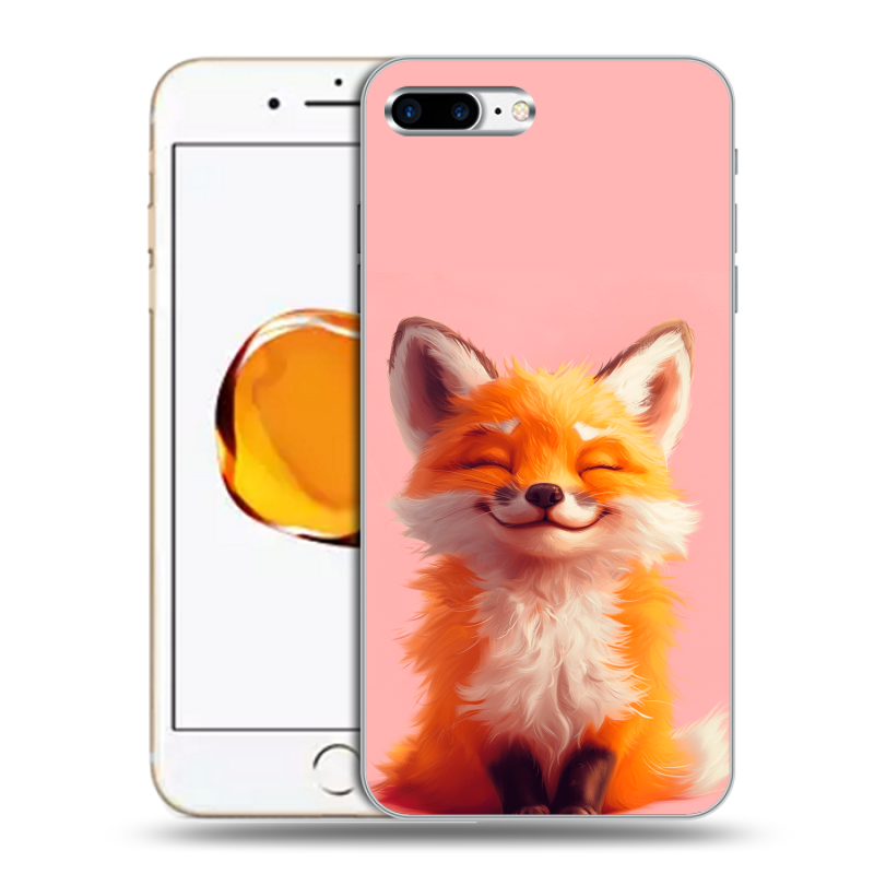 Пластиковый чехол на Iphone 7 Plus с принтом милая лиса Пластиковый чехол на Iphone 7 Plus с принтом милая лиса