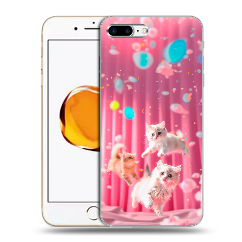 Силиконовый чехол на Iphone 7 Plus с принтом милые котики Силиконовый чехол на Iphone 7 Plus с принтом милые котики