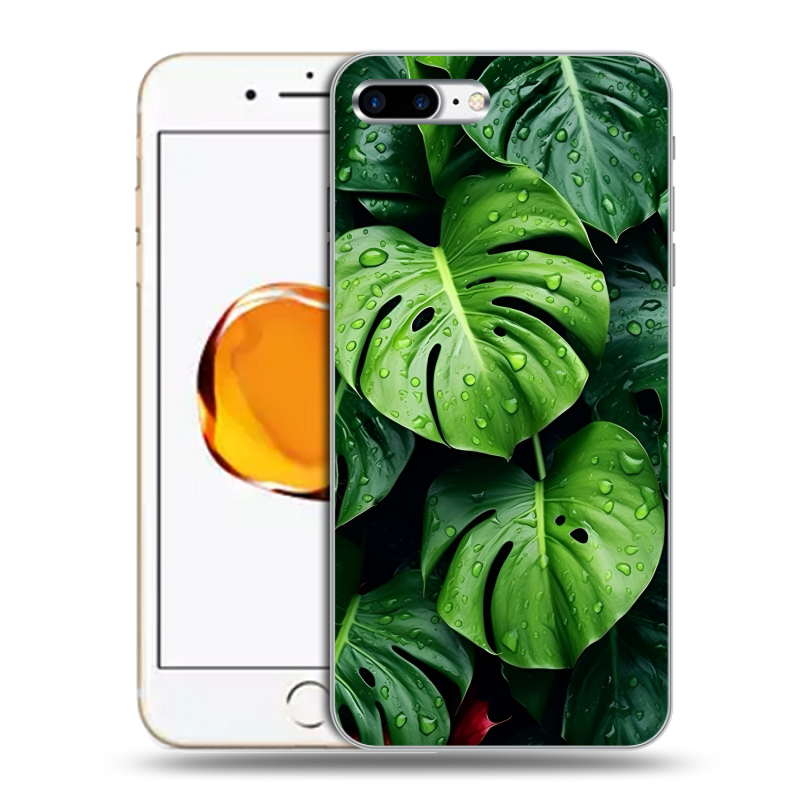 Силиконовый чехол на Iphone 7 Plus с принтом Листья Силиконовый чехол на Iphone 7 Plus с принтом Листья