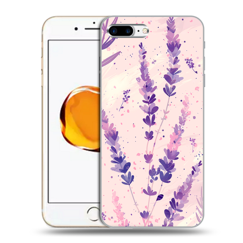 Силиконовый чехол на Iphone 7 Plus с принтом цветы лаванда Силиконовый чехол на Iphone 7 Plus с принтом цветы лаванда