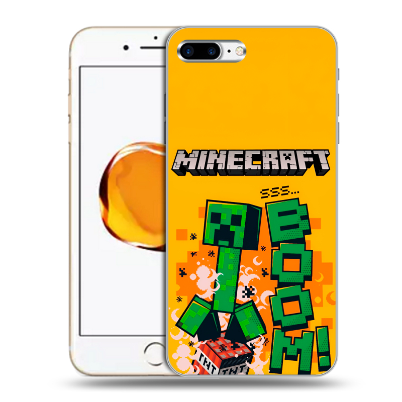 Силиконовый чехол на Iphone 7 Plus с принтом Майнкрафт Minecraft Силиконовый чехол на Iphone 7 Plus с принтом Майнкрафт Minecraft