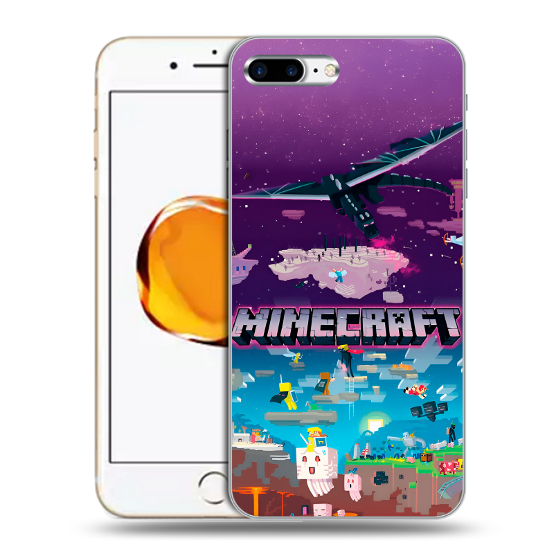Пластиковый чехол на Iphone 7 Plus с принтом Майнкрафт Minecraft Пластиковый чехол на Iphone 7 Plus с принтом Майнкрафт Minecraft