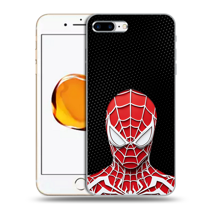 Пластиковый чехол на Iphone 7 Plus с принтом человек паук spiderman Пластиковый чехол на Iphone 7 Plus с принтом человек паук spiderman