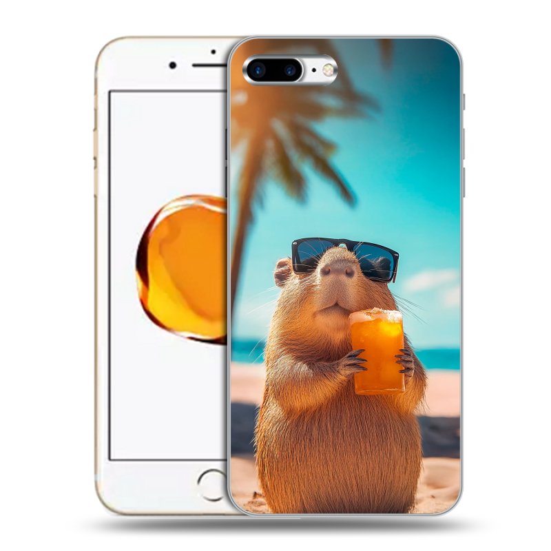 Пластиковый чехол на Iphone 7 Plus с принтом Капибара Пластиковый чехол на Iphone 7 Plus с принтом Капибара