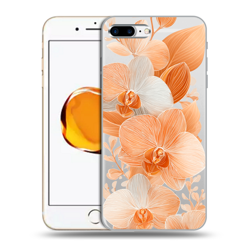 Пластиковый чехол на Iphone 7 Plus с принтом Бежевые цветы Пластиковый чехол на Iphone 7 Plus с принтом Бежевые цветы