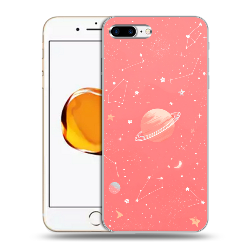 Пластиковый чехол на Iphone 7 Plus с принтом Розовый космос Пластиковый чехол на Iphone 7 Plus с принтом Розовый космос