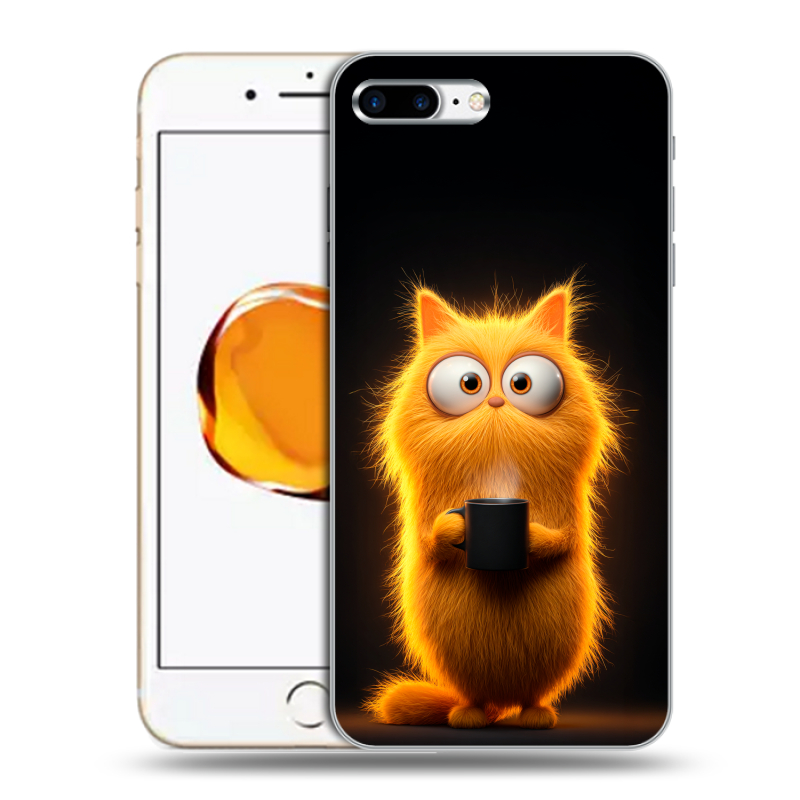 Пластиковый чехол на Iphone 7 Plus с принтом Смешной кот Пластиковый чехол на Iphone 7 Plus с принтом Смешной кот