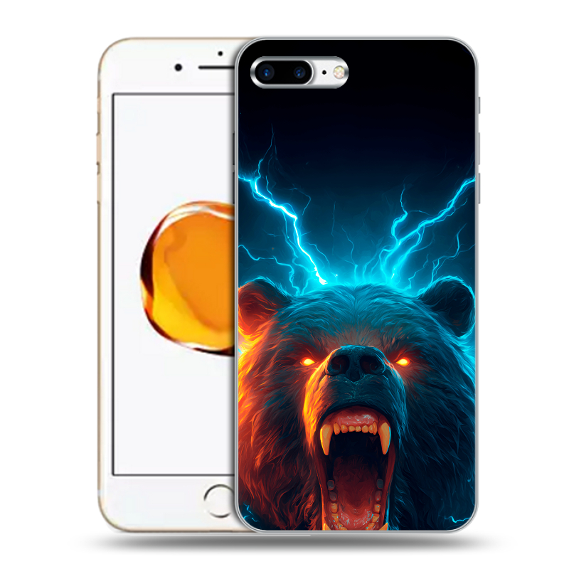 Пластиковый чехол на Iphone 7 Plus с принтом Медведь Пластиковый чехол на Iphone 7 Plus с принтом Медведь