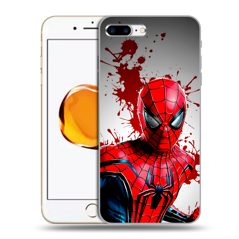 Силиконовый чехол на Iphone 7 Plus с принтом Spiderman Человек паук Силиконовый чехол на Iphone 7 Plus с принтом Spiderman Человек паук