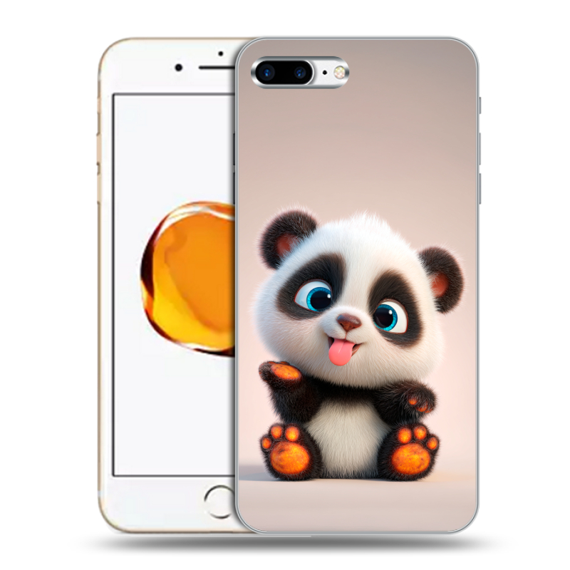 Силиконовый чехол на Iphone 7 Plus с принтом милая панда Силиконовый чехол на Iphone 7 Plus с принтом милая панда