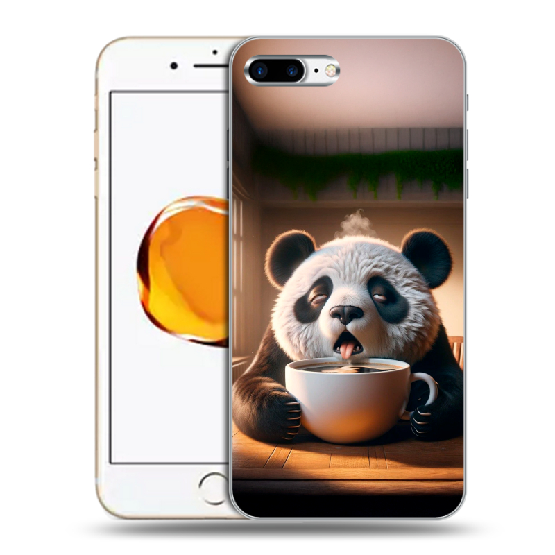 Пластиковый чехол на Iphone 7 Plus с принтом смешная панда Пластиковый чехол на Iphone 7 Plus с принтом смешная панда