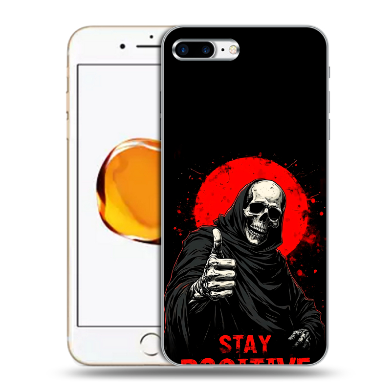 Пластиковый чехол на Iphone 7 Plus с принтом смешной скелет Пластиковый чехол на Iphone 7 Plus с принтом смешной скелет
