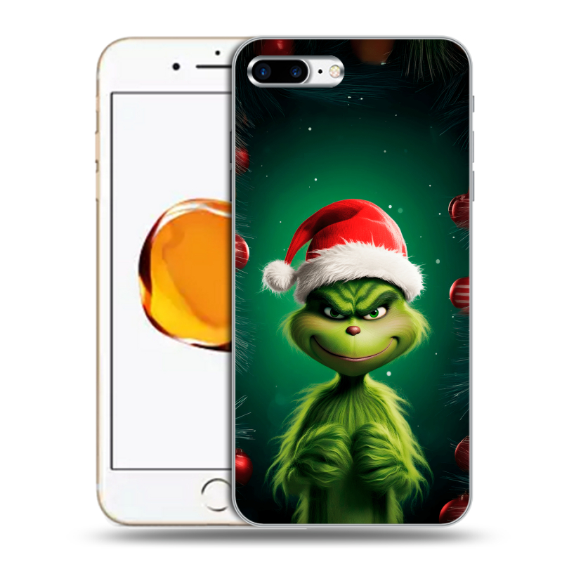 Пластиковый чехол на Iphone 7 Plus с принтом Гринч Новый год Рождество Пластиковый чехол на Iphone 7 Plus с принтом Гринч Новый год Рождество