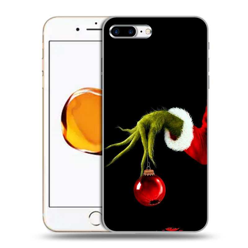 Силиконовый чехол на Iphone 7 Plus с принтом Новый год Гринч Силиконовый чехол на Iphone 7 Plus с принтом Новый год Гринч