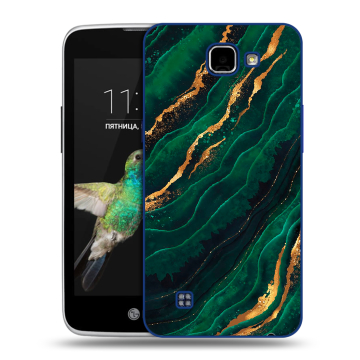 Пластиковый чехол на LG K4 с принтом Мрамор зеленое золото Пластиковый чехол на LG K4 с принтом Мрамор зеленое золото