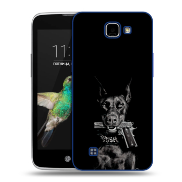 Пластиковый чехол на LG K4 с принтом Доберман и пистолет Пластиковый чехол на LG K4 с принтом Доберман и пистолет