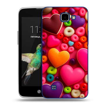Пластиковый чехол на LG K4 с принтом Сердечки Пластиковый чехол на LG K4 с принтом Сердечки
